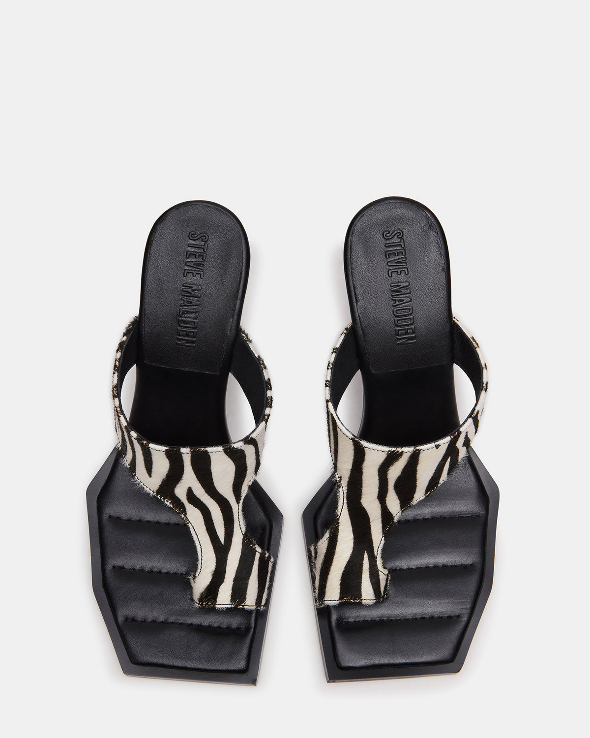 ALAMEDA Zebra Square-Toe Mule Women's Heel | Steve Madden