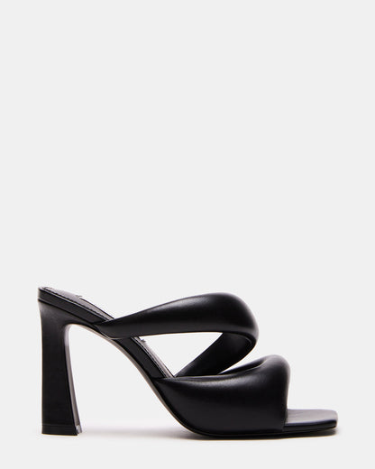 KLOSS Black Tubular Square Toe Mule | Women's Heels | Steve Madden