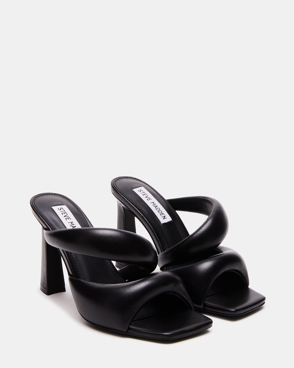 KLOSS Black Tubular Square Toe Mule | Women's Heels | Steve Madden