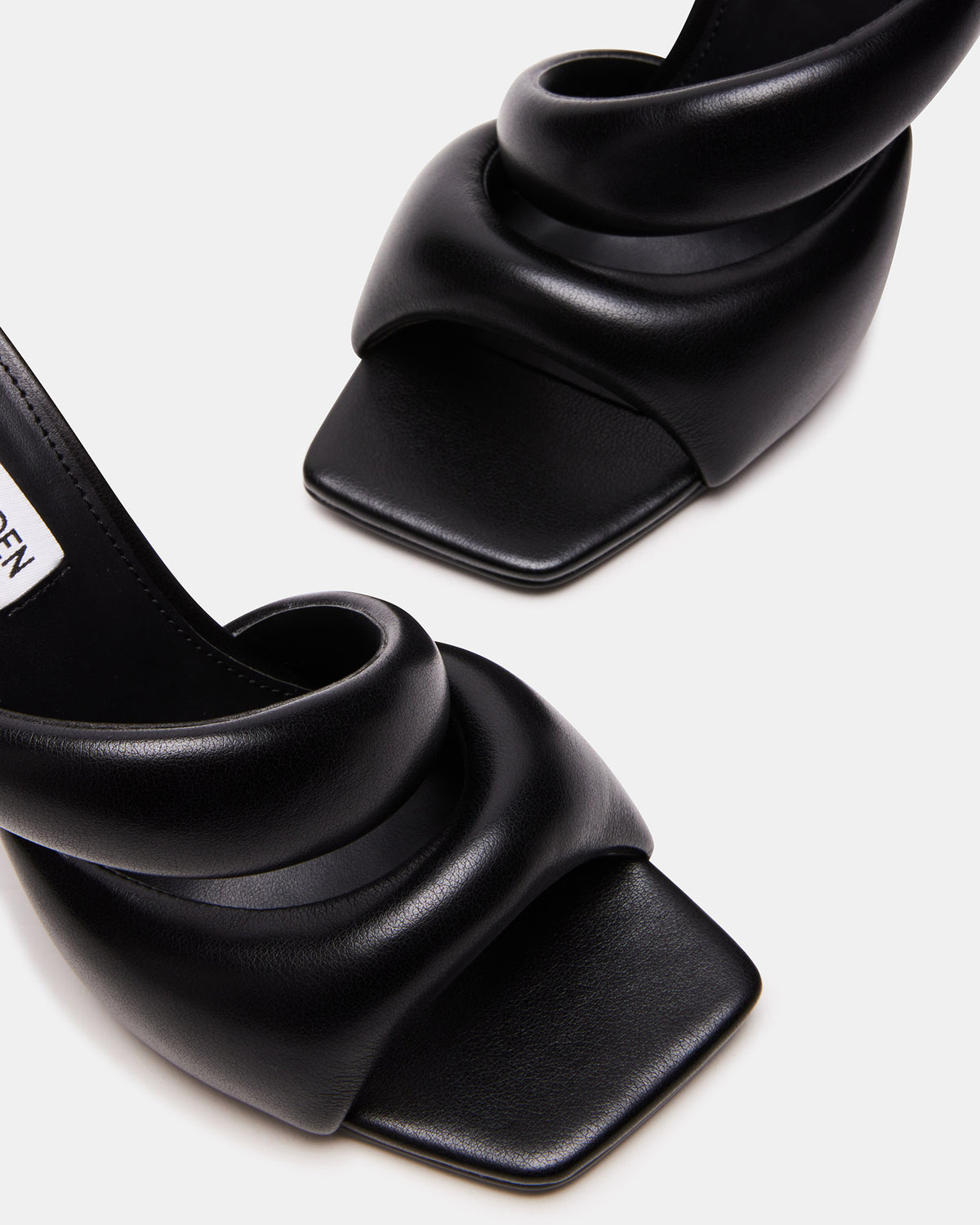 KLOSS Black Tubular Square Toe Mule | Women's Heels | Steve Madden
