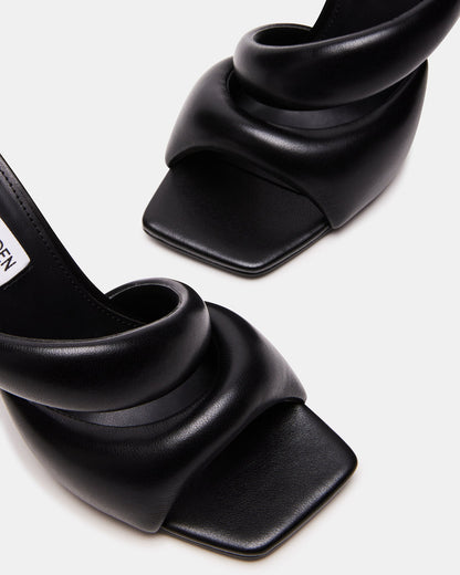 KLOSS Black Tubular Square Toe Mule | Women's Heels | Steve Madden