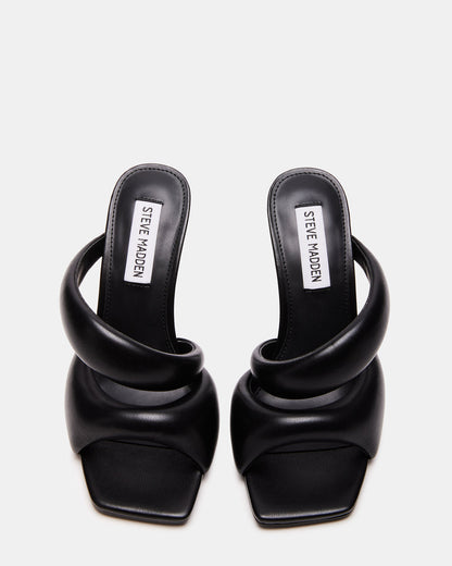 KLOSS Black Tubular Square Toe Mule | Women's Heels | Steve Madden