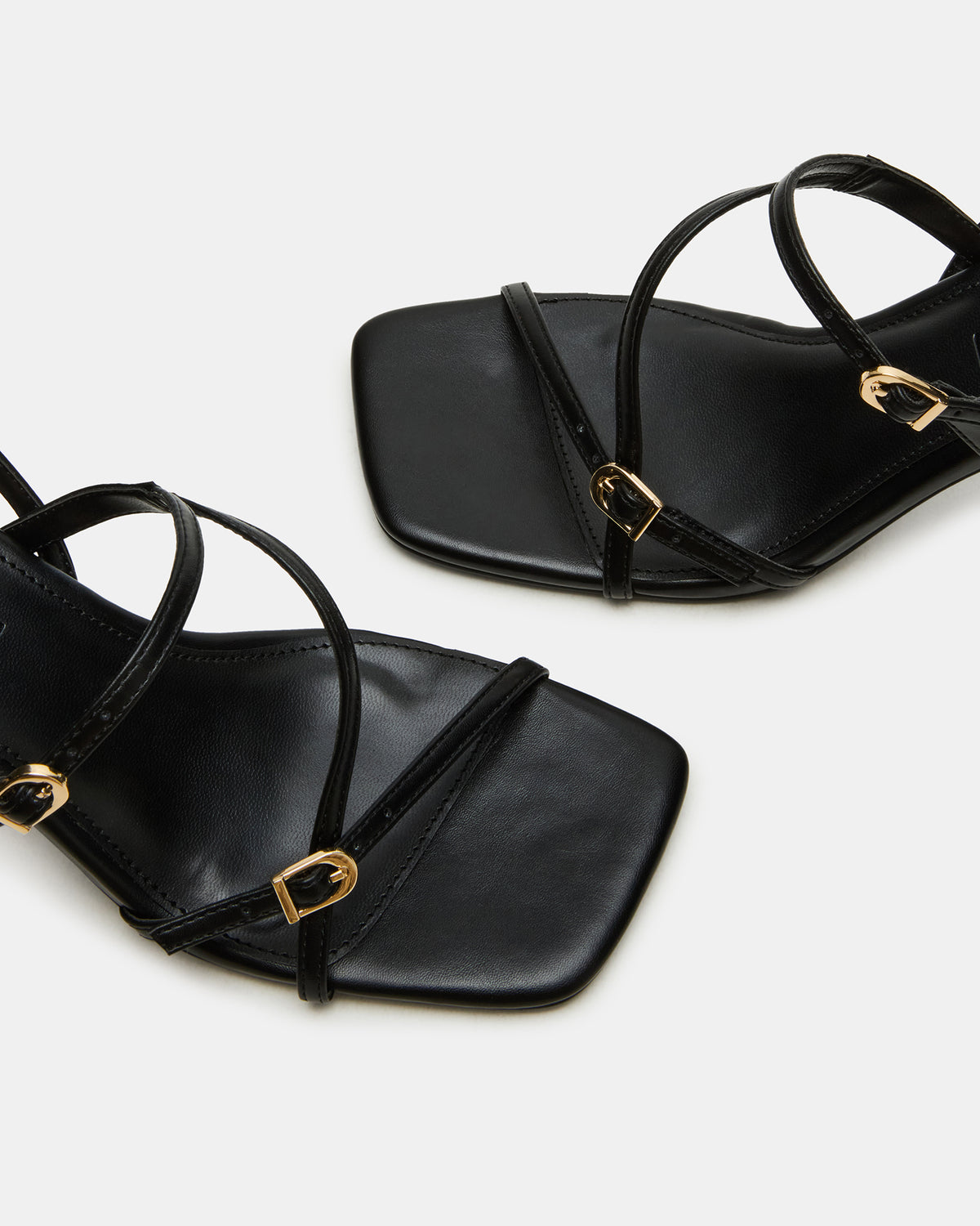VANTAGE Black Women's Square-Toe Strappy Slingback Heel | Steve Madden