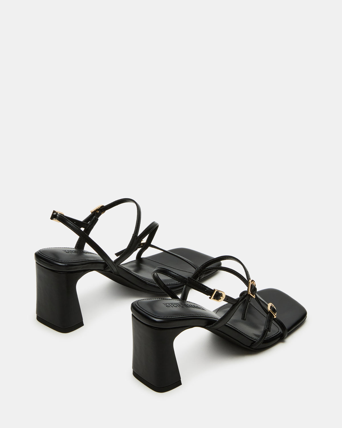 VANTAGE Black Women's Square-Toe Strappy Slingback Heel | Steve Madden