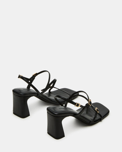 VANTAGE Black Women's Square-Toe Strappy Slingback Heel | Steve Madden