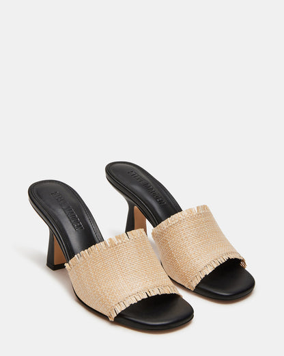 CRESCENT Raffia Square Toe Mule Heel | Women's Heels | Steve Madden