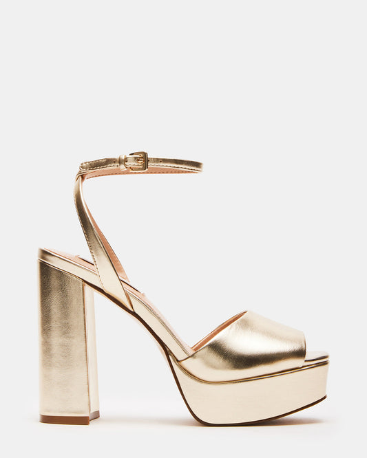 LOURDES Champagne Platform Heel | Women's Heels | Steve Madden