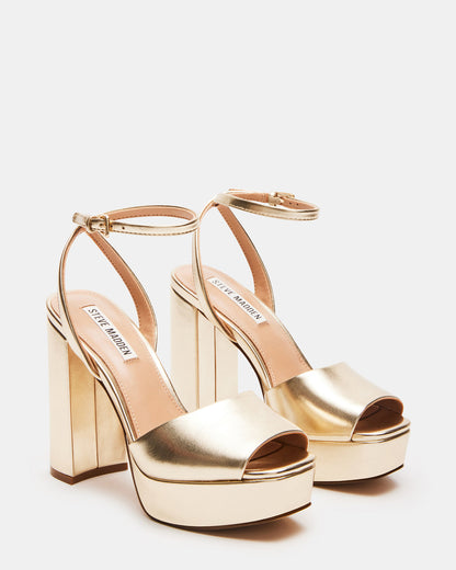 LOURDES Champagne Platform Heel | Women's Heels | Steve Madden