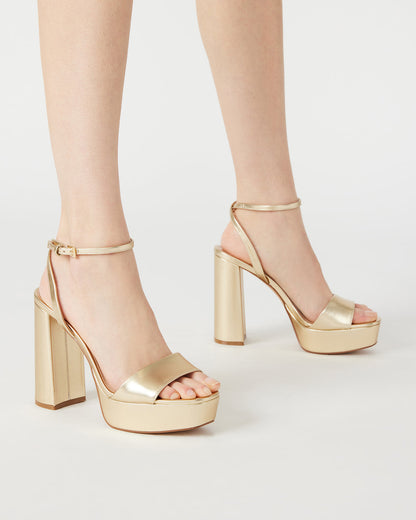 LESSA Bone Patent Platform Block Heel | Women's Heels | Steve Madden
