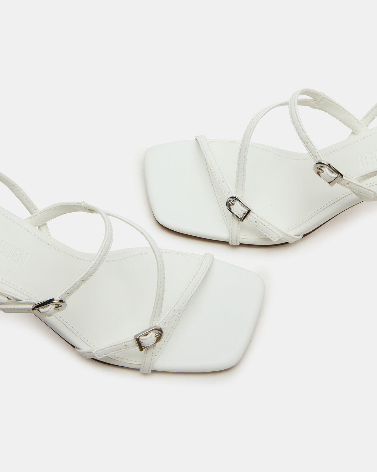 VANTAGE White Women's Square-Toe Strappy Slingback Heel | Steve Madden