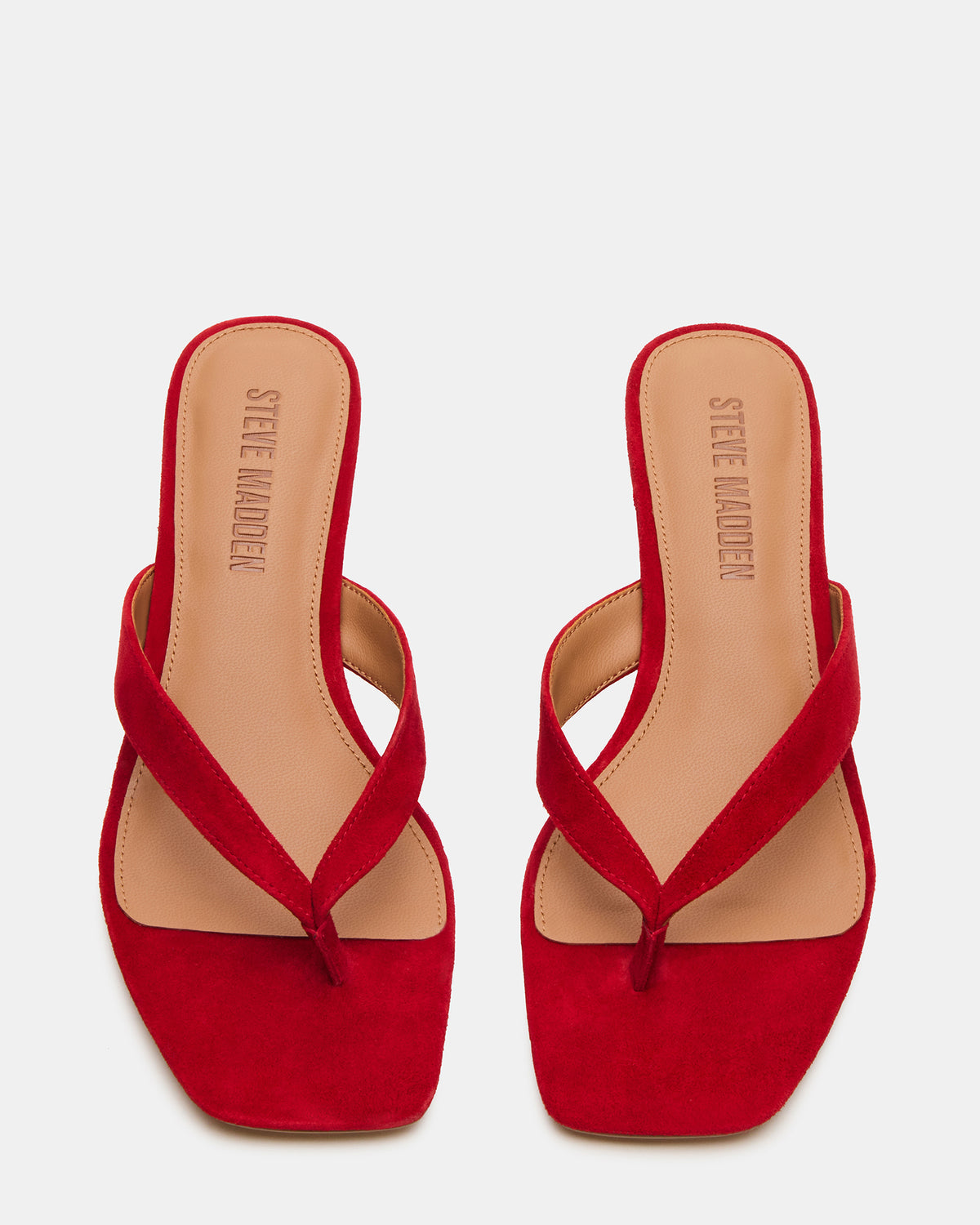 TRACIE Red Suede Thong Strap Women's Kitten Heel | Steve Madden