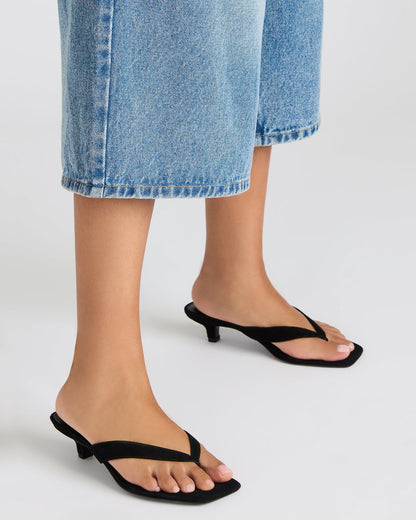TRACIE Red Suede Thong Strap Women's Kitten Heel | Steve Madden