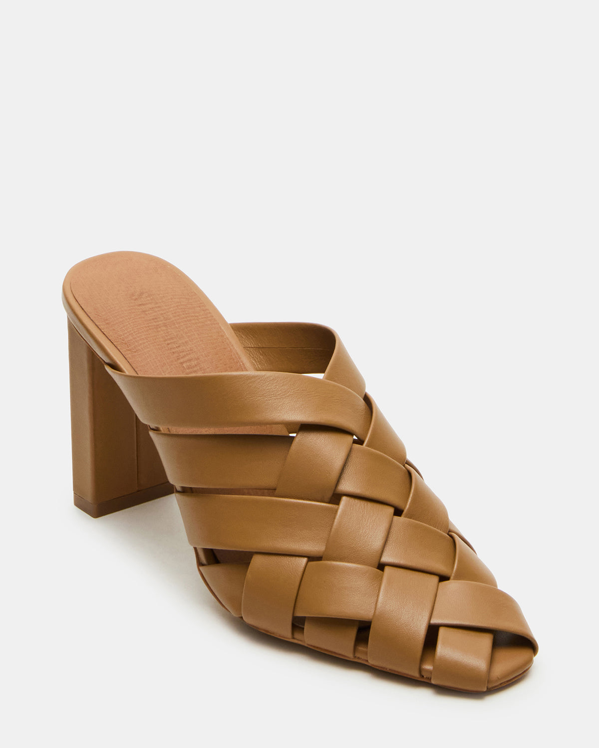 NAKITA Natural Square-Toe Woven Mule Women's Heel | Steve Madden