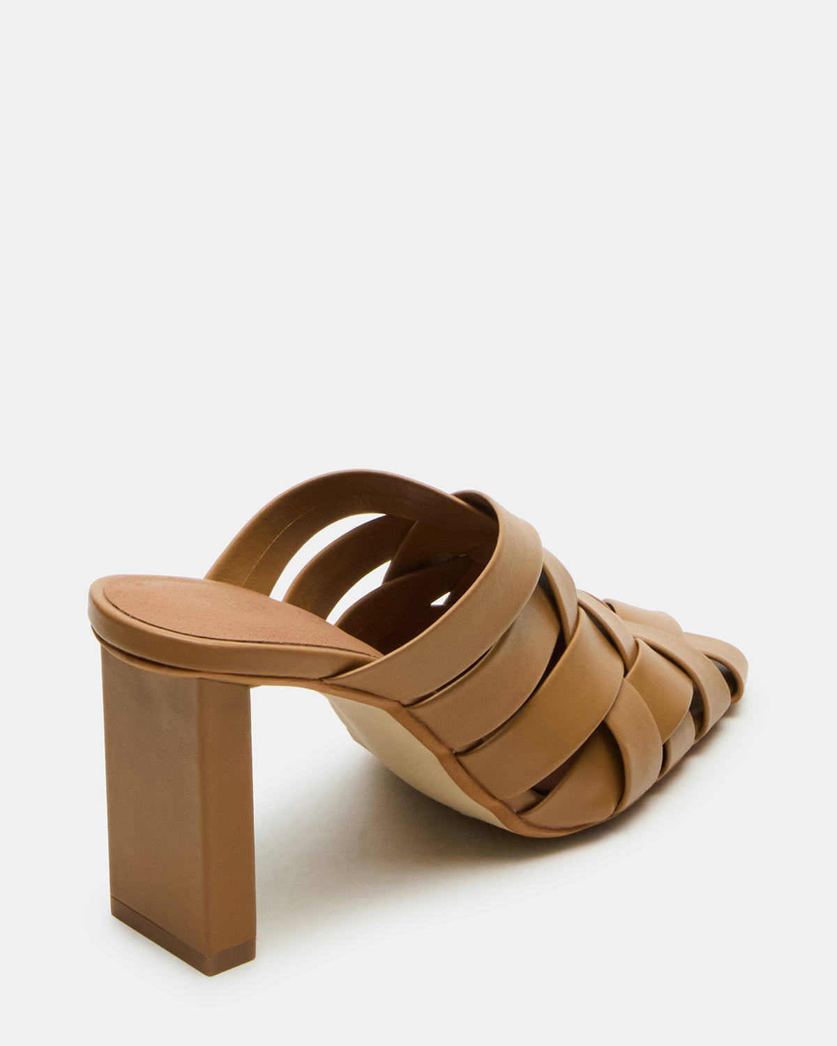 NAKITA Natural Square-Toe Woven Mule Women's Heel | Steve Madden