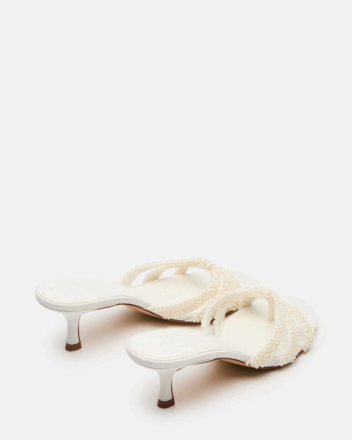 CARY Pearl Ivory Square-Toe Strappy Mule Women's Heel | Steve Madden