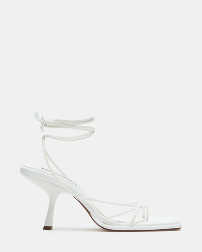 JOLENE White Strappy Lace-Up Heel | Women's Heels | Steve Madden