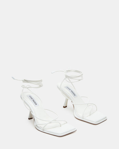 JOLENE White Strappy Lace-Up Heel | Women's Heels | Steve Madden