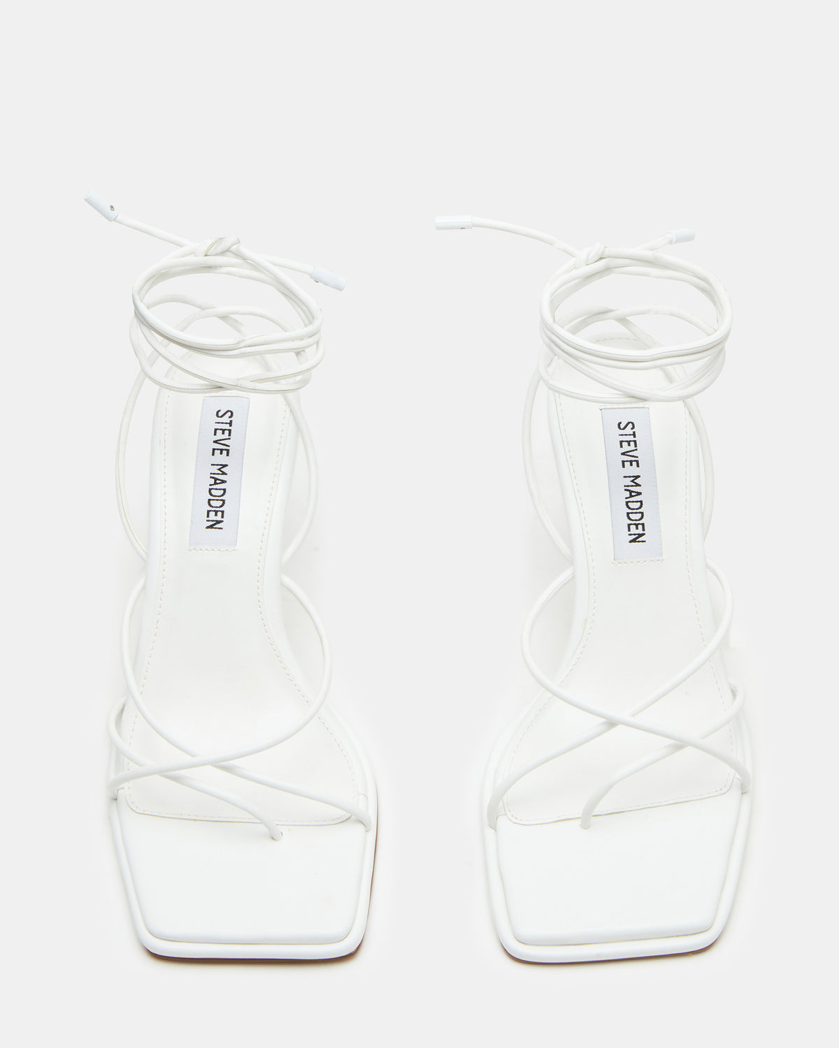 JOLENE White Strappy Lace-Up Heel | Women's Heels | Steve Madden