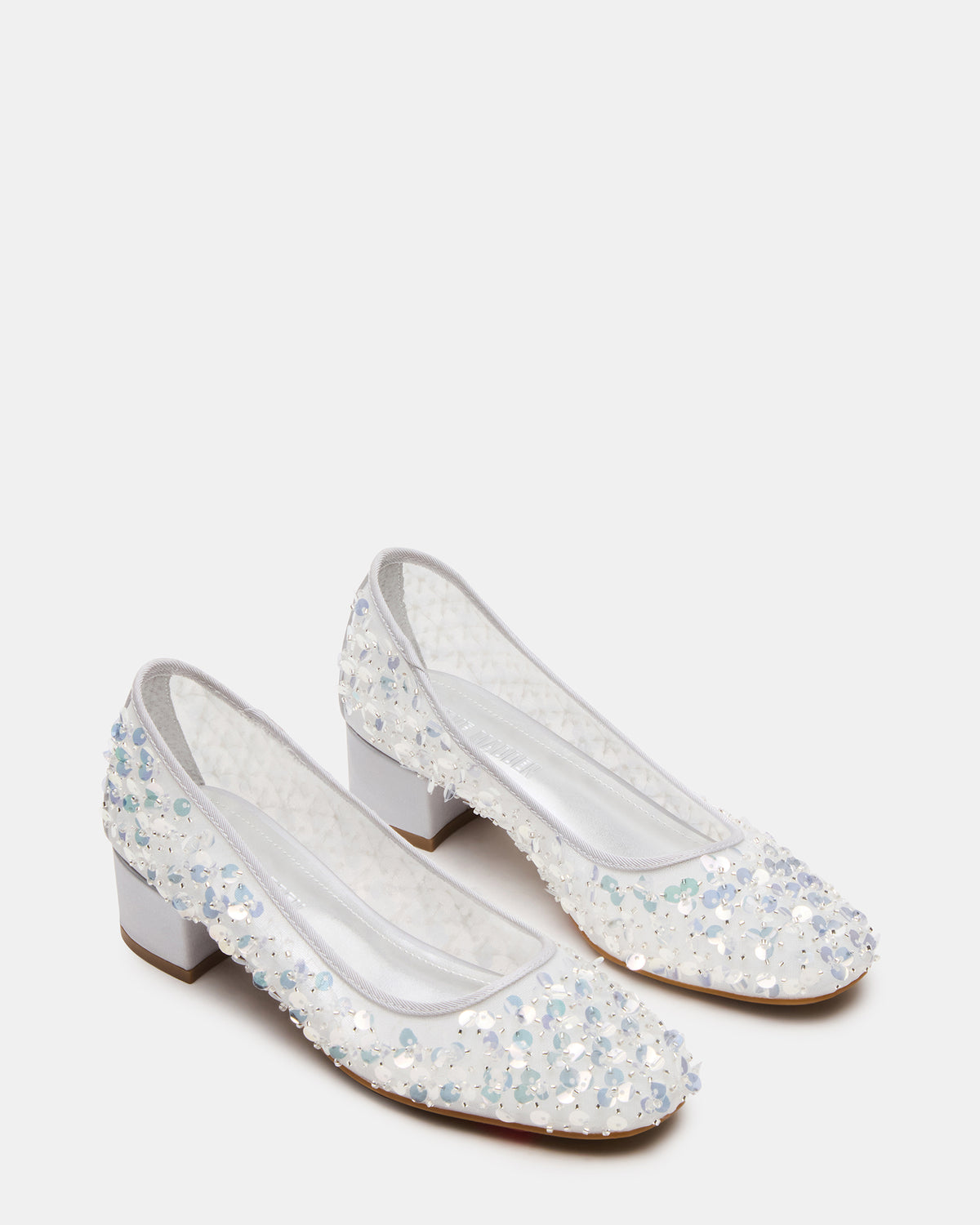 MOLLIE Silver Sequins Ballet Block Heels | Steve Madden