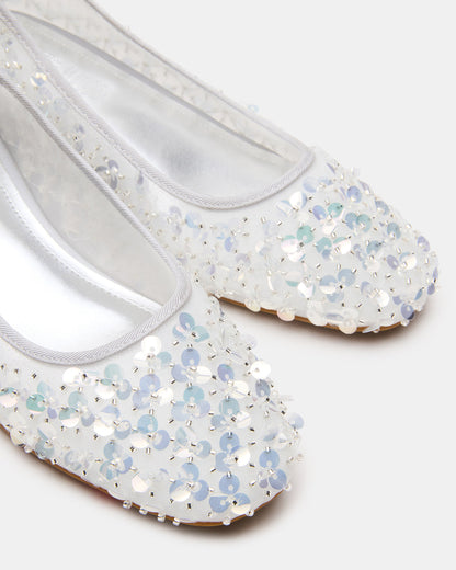 MOLLIE Silver Sequins Ballet Block Heels | Steve Madden