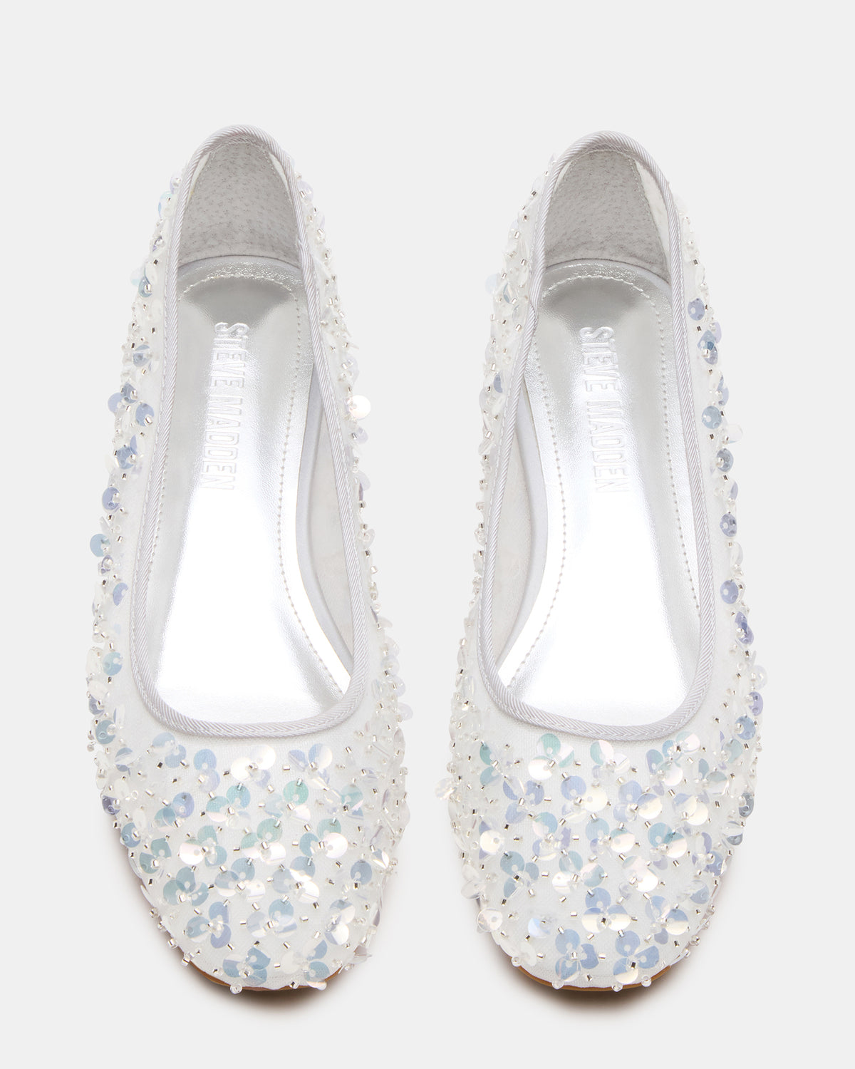 MOLLIE Silver Sequins Ballet Block Heels | Steve Madden