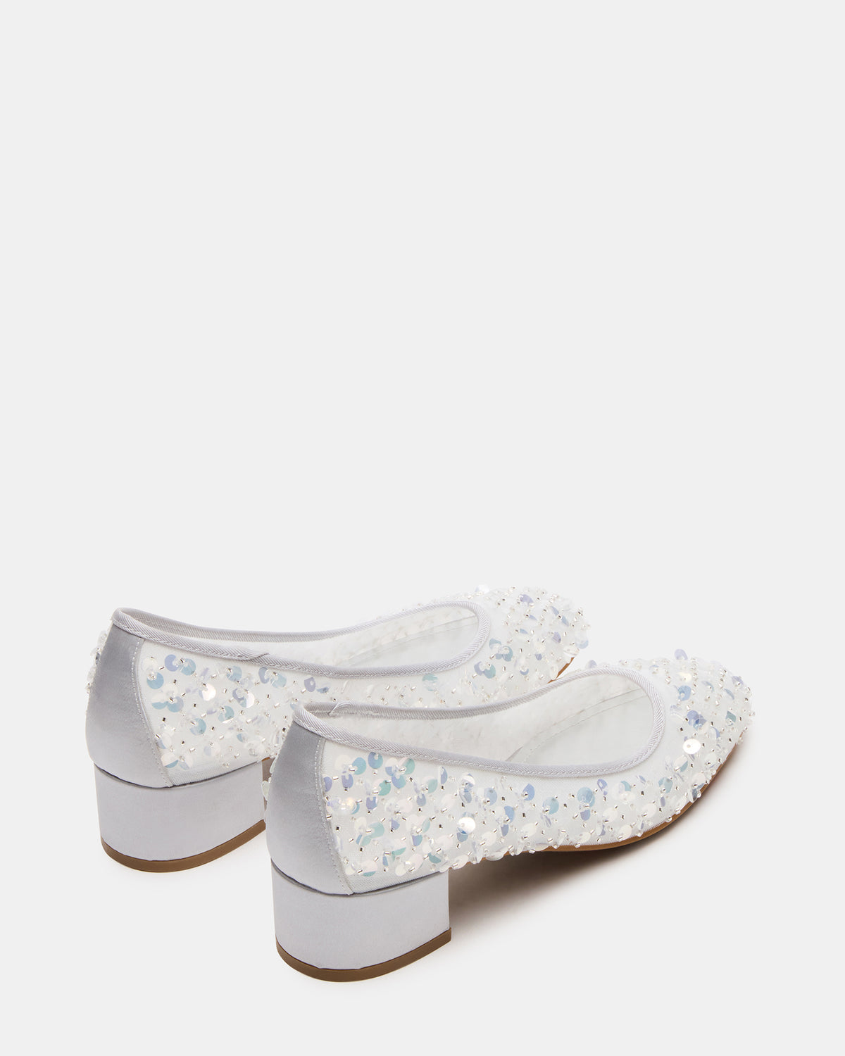 MOLLIE Silver Sequins Ballet Block Heels | Steve Madden