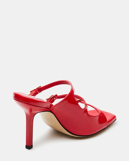 OPULENT Red Leather Square Toe Mule Heel | Women's Heels | Steve Madden