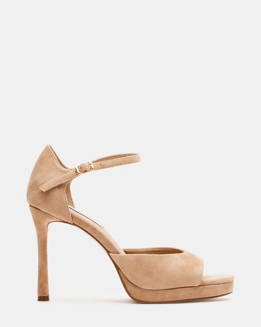 ESTER Tan Suede Strappy Heel | Women's Heels | Steve Madden