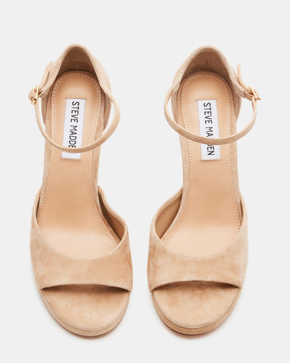 ESTER Tan Suede Strappy Heel | Women's Heels | Steve Madden