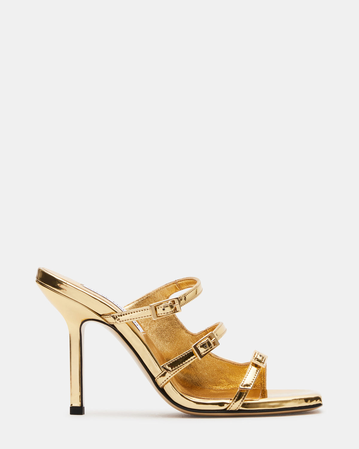 OPULENT Gold Leather Square Toe Mule Heel | Women's Heels | Steve Madden