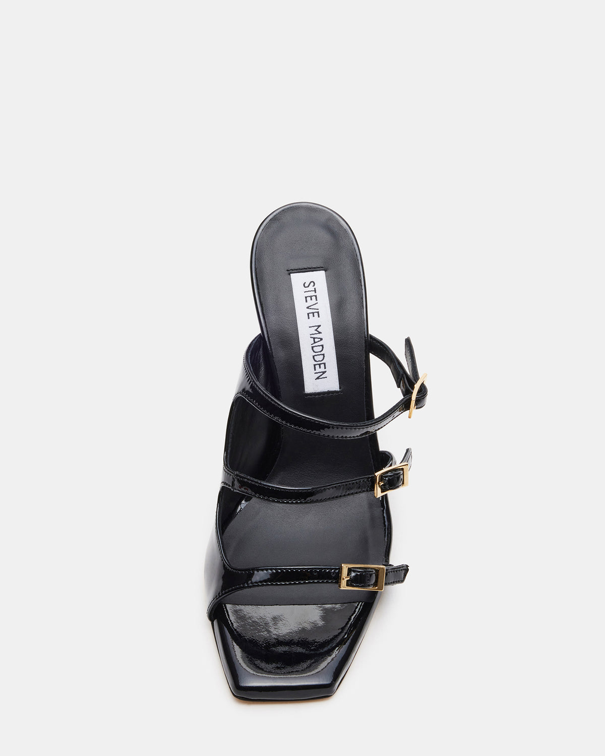 OPULENT Black Leather Square Toe Mule Heel | Women's Heels | Steve Madden