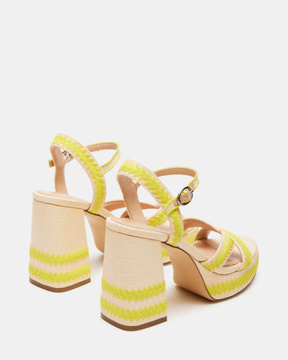 MIMOSA Yellow Women's Platform Block Heel | Steve Madden