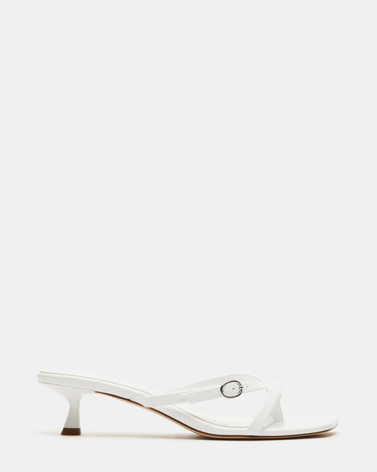 JANA White Strappy Mule Kitten Heel | Women's Heels | Steve Madden