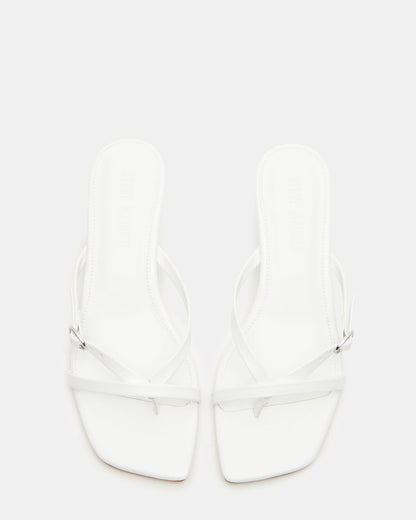 JANA White Strappy Mule Kitten Heel | Women's Heels | Steve Madden