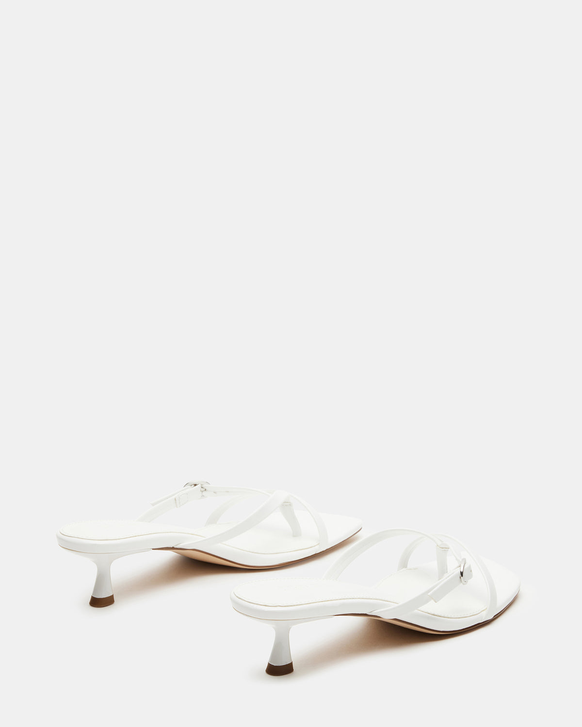 JANA White Strappy Mule Kitten Heel | Women's Heels | Steve Madden