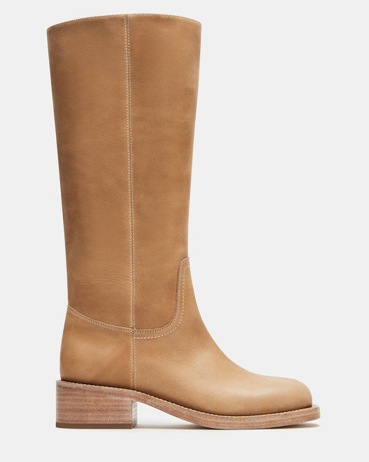 RIGGS Banana Leather Square-Toe Women's Boot | Steve Madden
