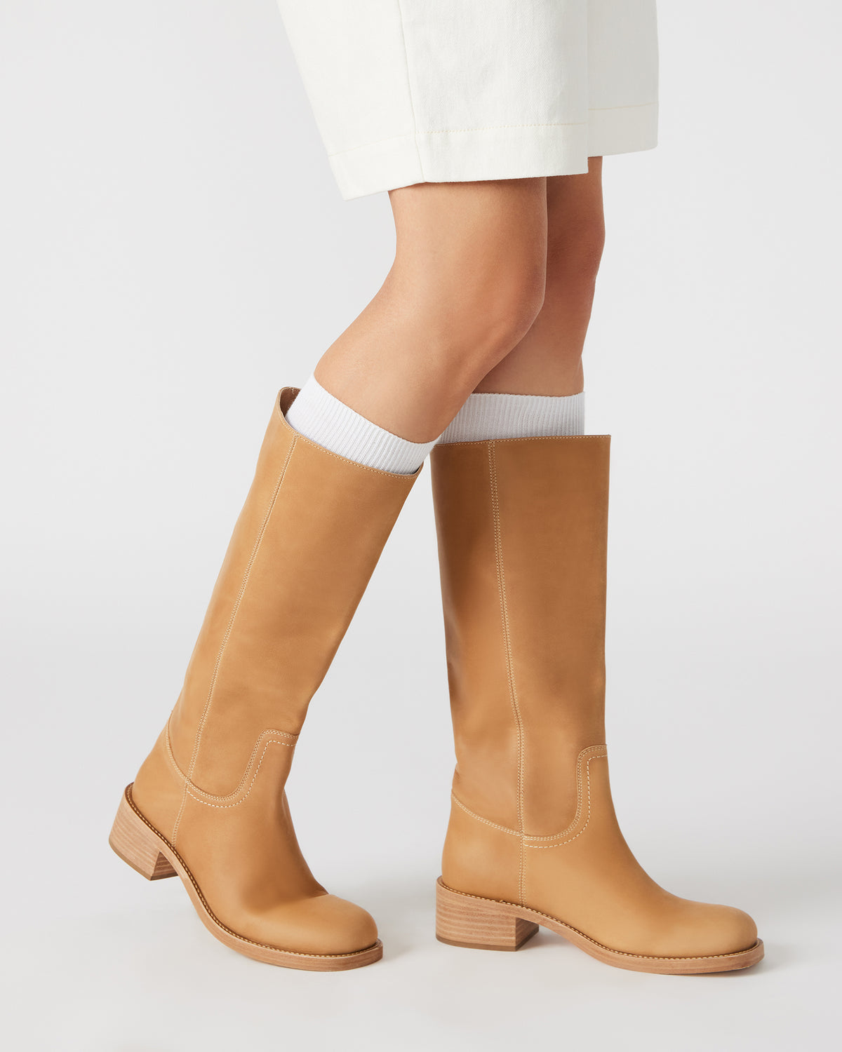 RIGGS Banana Leather Square-Toe Women's Boot | Steve Madden