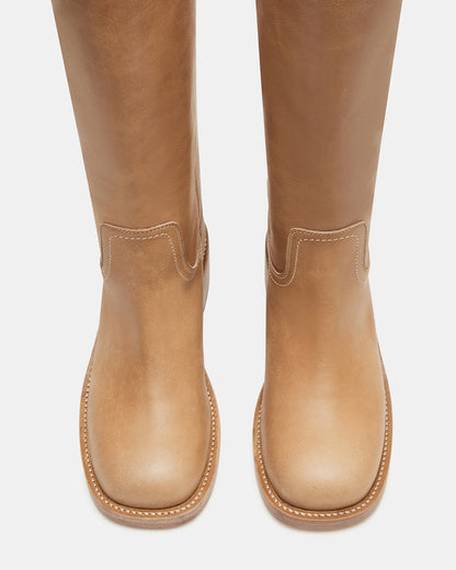 RIGGS Banana Leather Square-Toe Women's Boot | Steve Madden