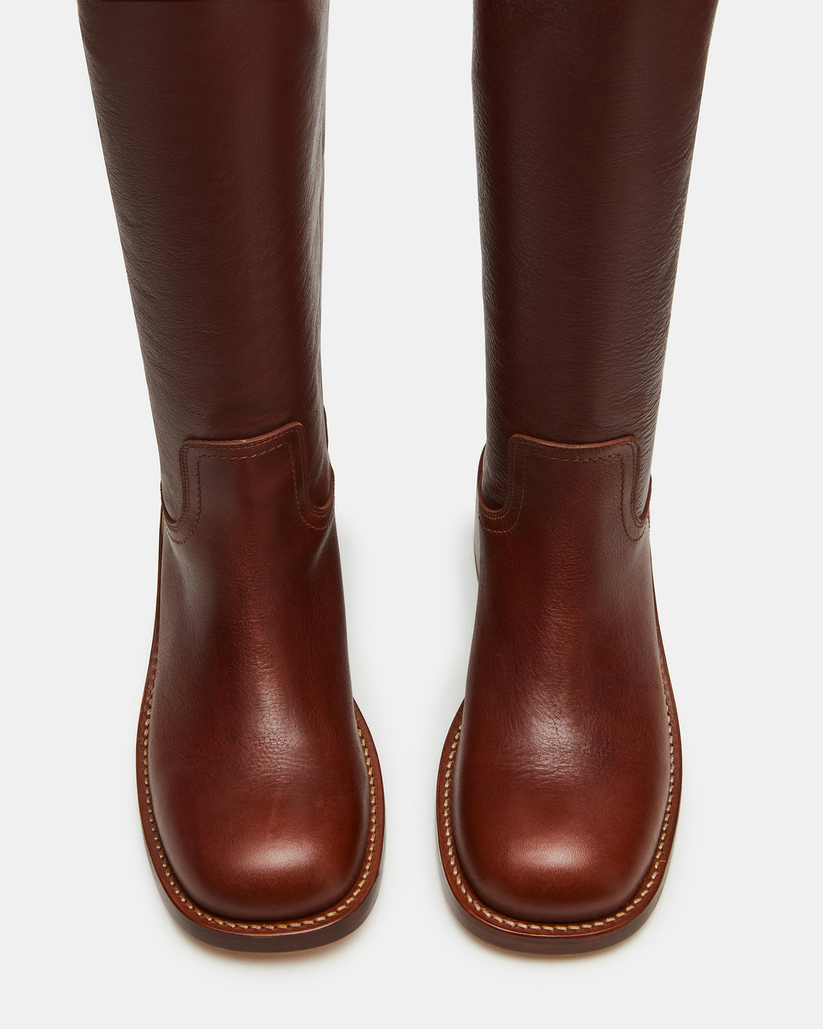 RIGGS Rust Leather Square-Toe Women's Boot | Steve Madden