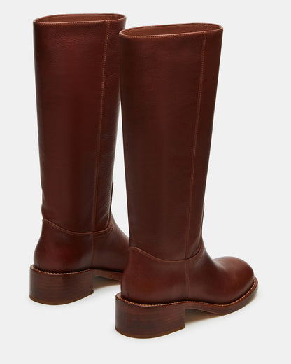 RIGGS Rust Leather Square-Toe Women's Boot | Steve Madden