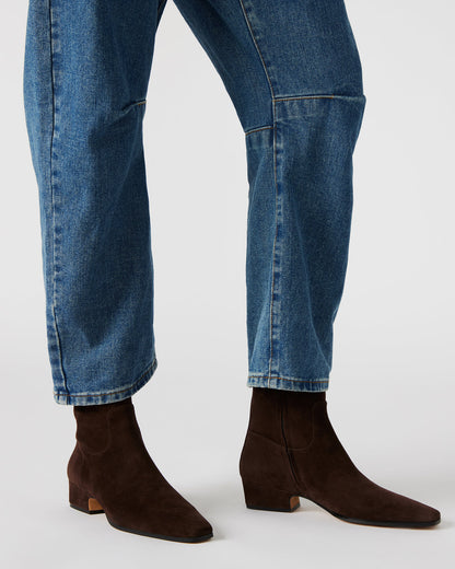 DUSTY Chocolate Brown Suede Women's Ankle Boot | Steve Madden