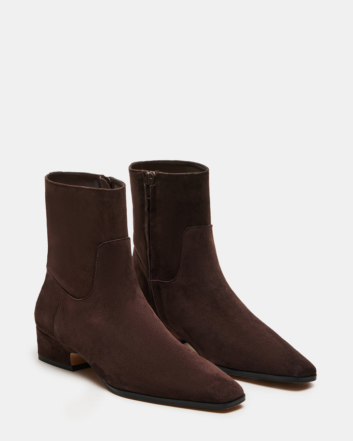 DUSTY Chocolate Brown Suede Women's Ankle Boot | Steve Madden
