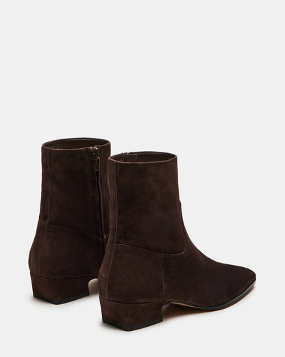 DUSTY Chocolate Brown Suede Women's Ankle Boot | Steve Madden