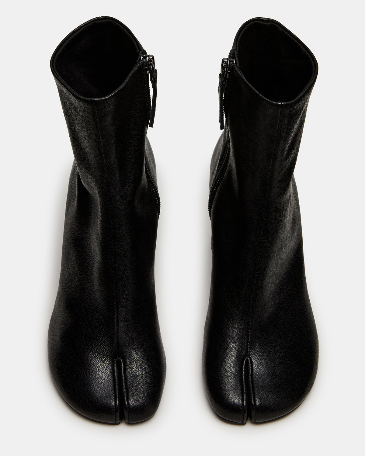 CARO Black Leather Tabi Split-Toe Block Heel Women's Ankle Boot | Steve Madden