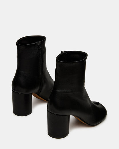 CARO Black Leather Tabi Split-Toe Block Heel Women's Ankle Boot | Steve Madden
