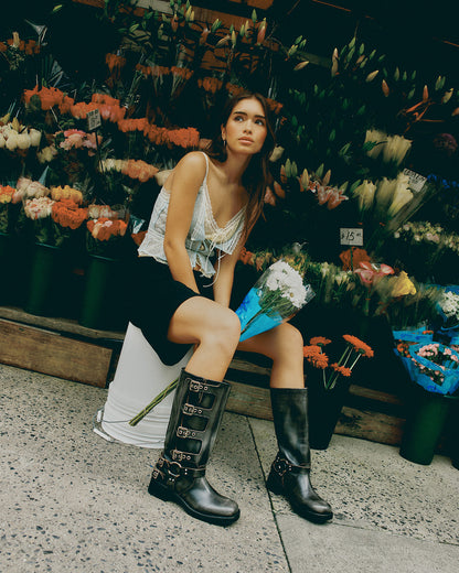 ROCKY Brown Distressed Women's Knee-High Moto Boots | Steve Madden