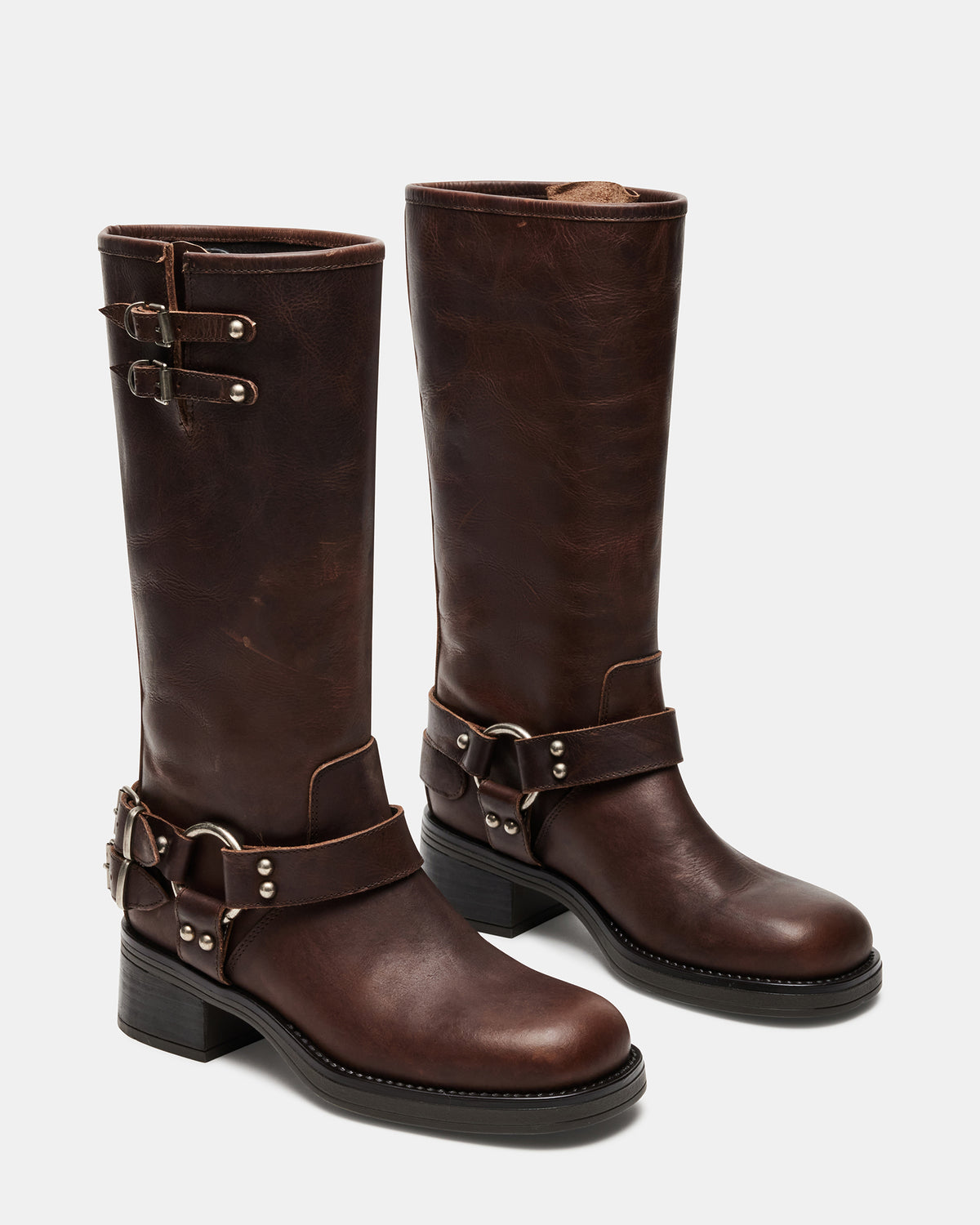 ASTOR Brown Leather Knee-High Boot | Women's Boots | Steve Madden