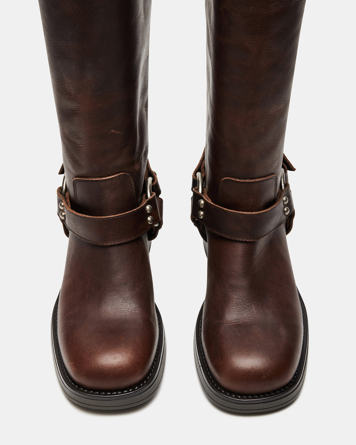 ASTOR Brown Leather Knee-High Boot | Women's Boots | Steve Madden