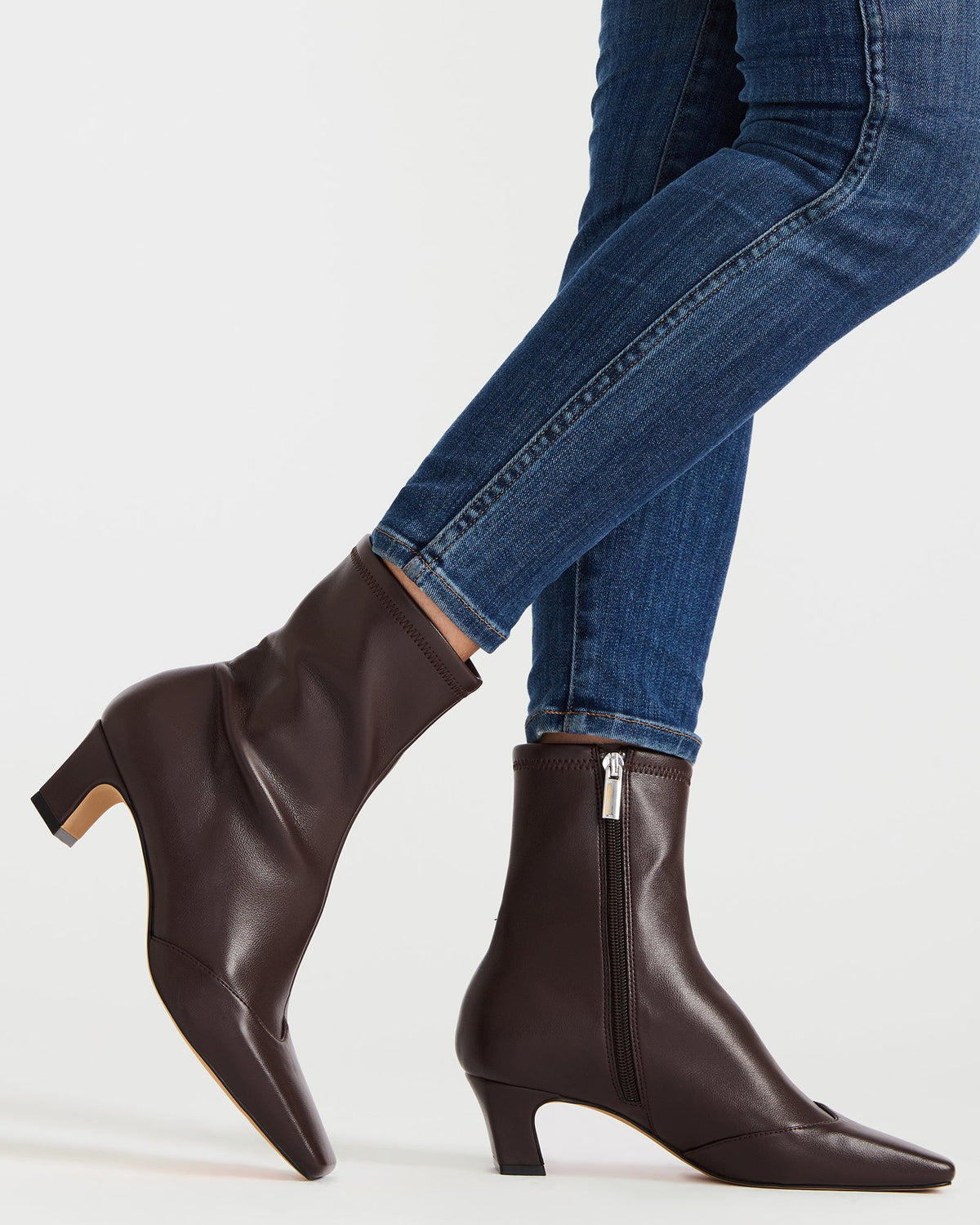 JETER Brown Square-Toe Women's Ankle Boot | Steve Madden