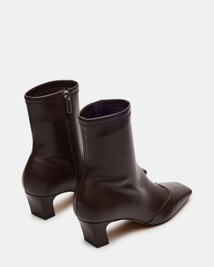 JETER Brown Square-Toe Women's Ankle Boot | Steve Madden